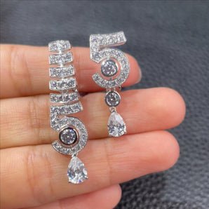 Customized White Diamond Jewelry Earrings