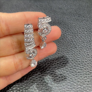 Customized White Diamond Jewelry Earrings