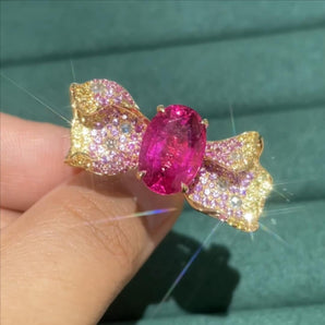 Customized Colored Gemstone Jewelry Ring